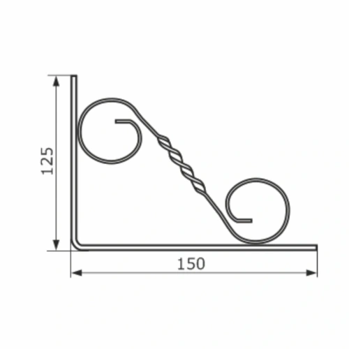 картинка Кронштейн фигурный 125*150мм черный мод.3 ДОМАРТ от магазина Румлес