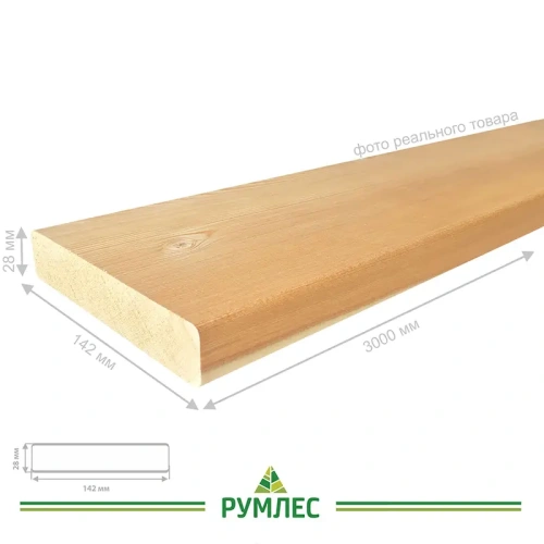 картинка Палубная доска 28*142*3000мм сорт Прима лиственница от магазина Румлес