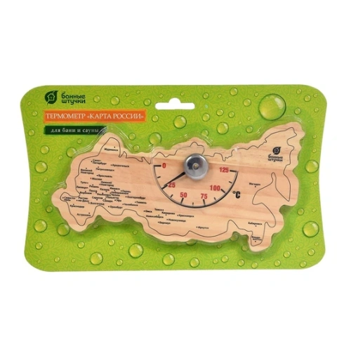 картинка Термометр "Карта России" для бани и сауны 22*11*2.5см от магазина Румлес