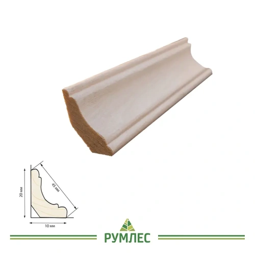 картинка Плинтус осина фигурный 45*2500мм сорт А сращенный от магазина Румлес