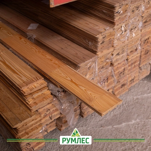 картинка Вагонка штиль лиственница 14*120(110)*6000мм сорт Прима сращенная (8шт/уп) от магазина Румлес
