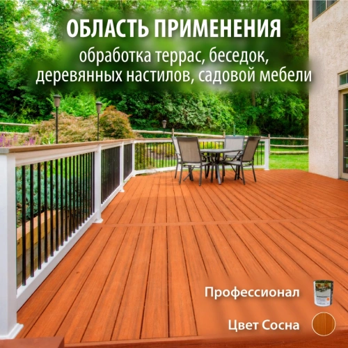 картинка Масло для Террас ПРОФЕССИОНАЛ Сосна (НК-55) 0,9л от магазина Румлес