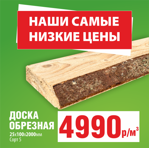 картинка Доска обрезная 25*100*2000мм 5 сорт (ТУ заборная) естественной влажности хвойные породы от магазина Румлес