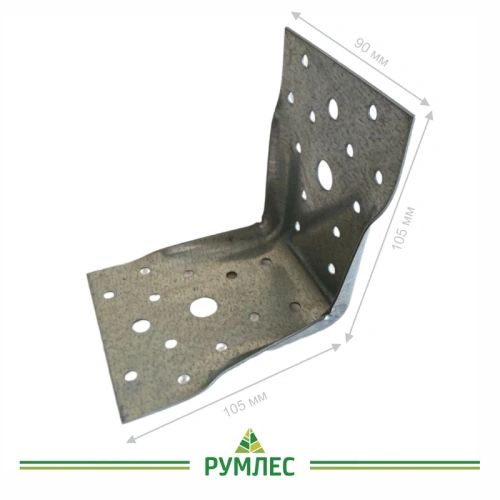 картинка Уголок крепежный усиленный 105*105*90*1,5мм оцинкованный Т-34 ГОСТ 14918-80 РОССИЯ от магазина Румлес