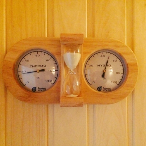 картинка Банная станция (термометр+гигрометр+песочные часы) 27*13.8*7.5см от магазина Румлес