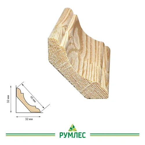 картинка Плинтус фигурный 45*3000мм сосна сорт Экстра от магазина Румлес