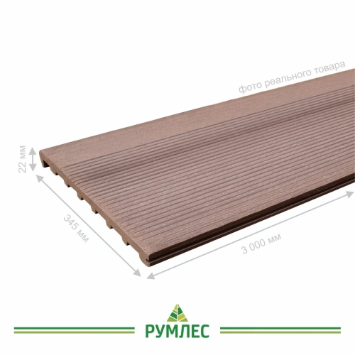 картинка ДПК Ступень полнотелая 22*345*3000мм Шоколад Техно от магазина Румлес