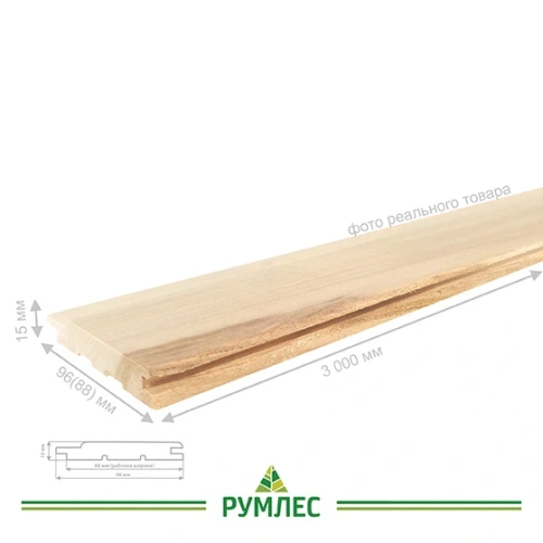 картинка Вагонка липа 15*96(88)*3000мм сорт В (10шт.уп) от магазина Румлес