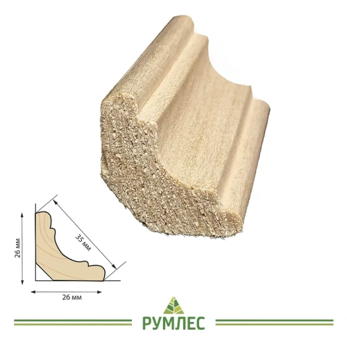 картинка Плинтус липа фигурный 35*1800мм сорт А цельный от магазина Румлес