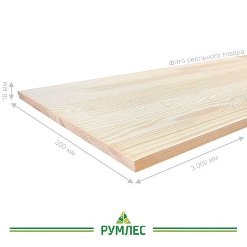 картинка Щит мебельный 18*300*3000мм Сосна сорт Экстра сращенный от магазина Румлес