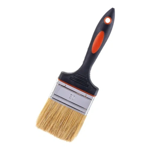 картинка Кисть ПРЕМИУМ 80мм плоская белая натуральная щетина от магазина Румлес