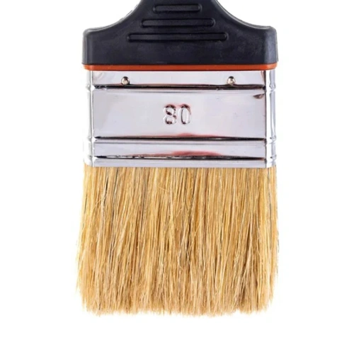 картинка Кисть ПРЕМИУМ 80мм плоская белая натуральная щетина от магазина Румлес