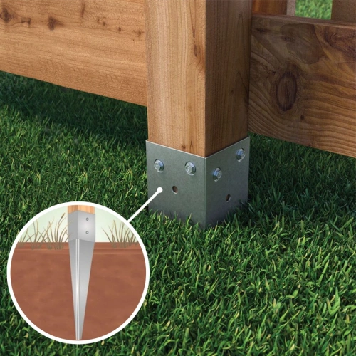 картинка Забивное основание для столбов из бруса 50*50*900мм (высота стакана 150мм) оц.сталь от магазина Румлес