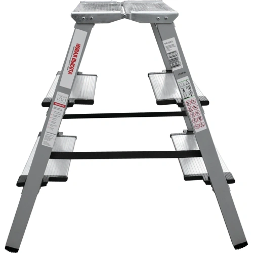 картинка Стремянка двухсторонняя алюминиевая Новая Высота 2*3 ступени 1147203 от магазина Румлес