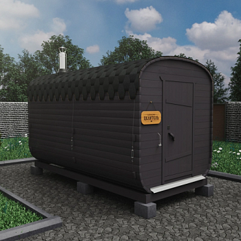 картинка Баня-бочка 4м Два отделения цвет Графит Комплектация БАЗОВАЯ от магазина Румлес