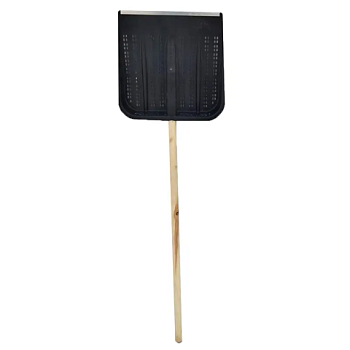 картинка Лопата ПЕРФОРИРОВАННАЯ д/снега с деревянным черенком и планкой 470*470мм магазин Румлес являющийся официальным дистрибьютором в России  картинка Лопата ПЕРФОРИРОВАННАЯ д/снега с деревянным черенком и планкой 470*470мм от магазина Румлес