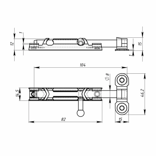 картинка Шпингалет ЗТ цинк (150) от магазина Румлес