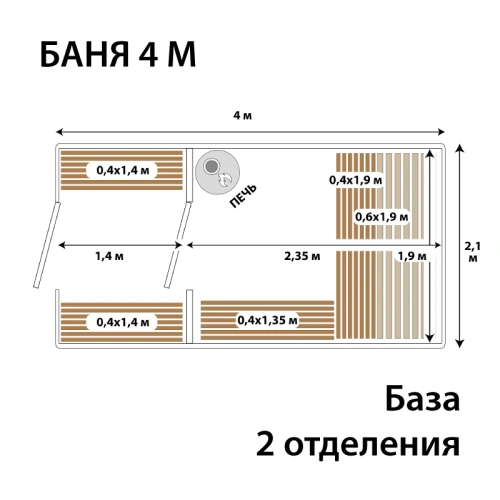 картинка Баня-бочка 4м Два отделения цвет Графит Комплектация БАЗОВАЯ от магазина Румлес