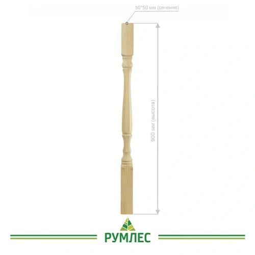 картинка Балясина 50*50*900мм №13 Сосна сорт Экстра сращенная от магазина Румлес