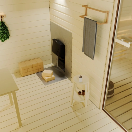 картинка Печь банная сетка Саяны Cast с дверцей антрацит (камни 90кг/до 18м³) от магазина Румлес