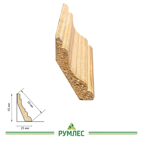картинка Плинтус разнополочный 50*2500мм сосна сорт Экстра от магазина Румлес