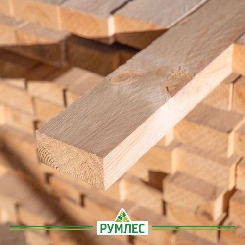 картинка Доска обрезная 50*100*6000мм 1 сорт дисковый распил, естественной влажности ель/сосна от магазина Румлес