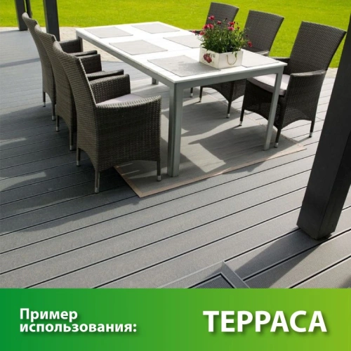 картинка ДПK доска террасная вельвет 24*143*3000мм графит комфорт от магазина Румлес
