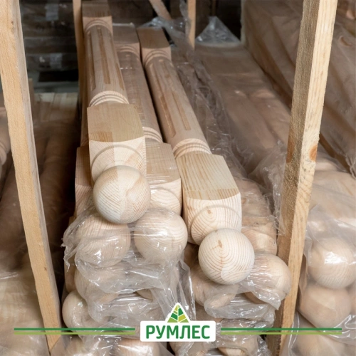 картинка Столб начальный 80*80*1200мм №8 Сосна сорт Экстра сращенный от магазина Румлес