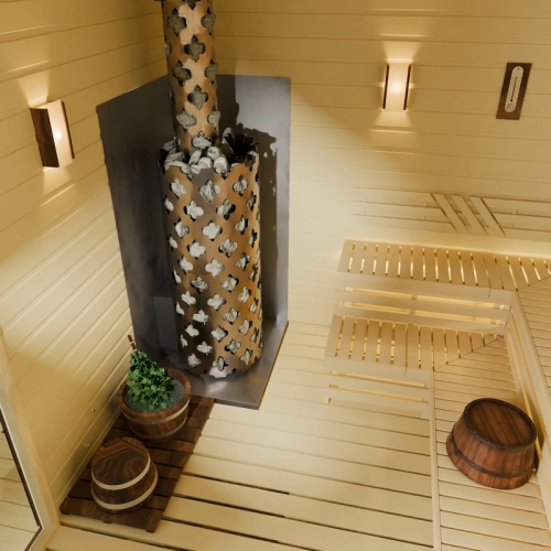 картинка Печь банная Арабеска XXL inox Люмина, черная бронза (камни 154кг/до 24м³) от магазина Румлес