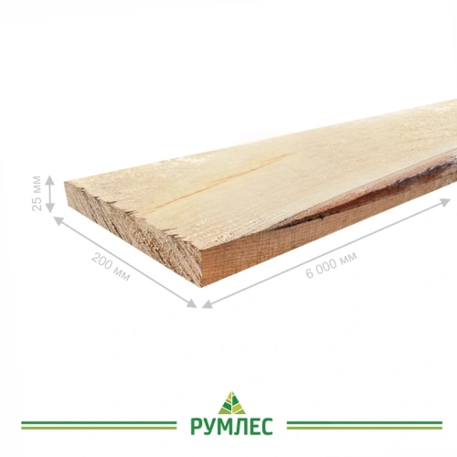 картинка Доска обрезная 25*200*6000 ТУ 3-4 сорт естественной влажности хвойные породы от магазина Румлес