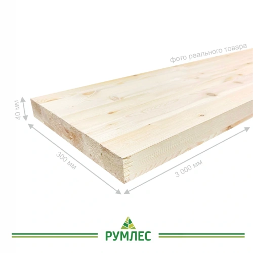 картинка Тетива 40*300*3000мм Ель/Сосна сорт АВ сращенная от магазина Румлес