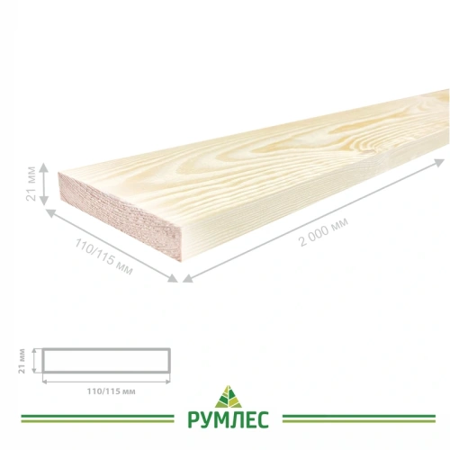 картинка Доска строганая камерной сушки 21*110/115*2000мм сорт АВ ель/сосна от магазина Румлес