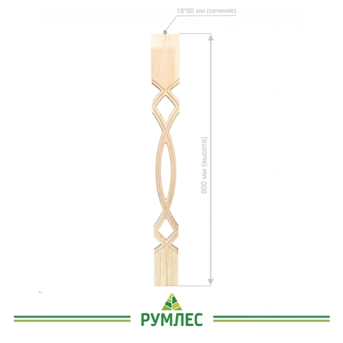 картинка Балясина Плоская 18*90 №2 Сосна сорт Экстра сращенная от магазина Румлес