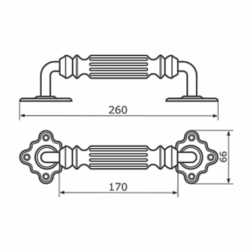 картинка Ручка декоративная Домарт мод. 10 черная 250мм береза от магазина Румлес