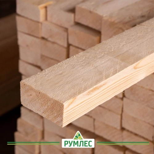 картинка Доска обрезная камерной сушки 50*100*6000мм Отборная 1 сорт Ель 100% дисковый распил (10-15%) от магазина Румлес