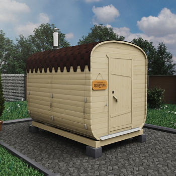 картинка Баня-бочка 3м Два отделения Комплектация ЭКОНОМ от магазина Румлес