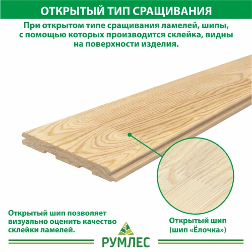 картинка Имитация бруса 15*135*(130)*6000мм сорт Экстра сосна сращенная (5шт/уп) от магазина Румлес