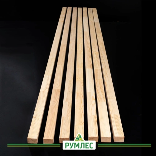 картинка Брусок сращенный для перегородок 40*60*3000мм сосна сорт Экстра (с фаской R3 на углах) от магазина Румлес
