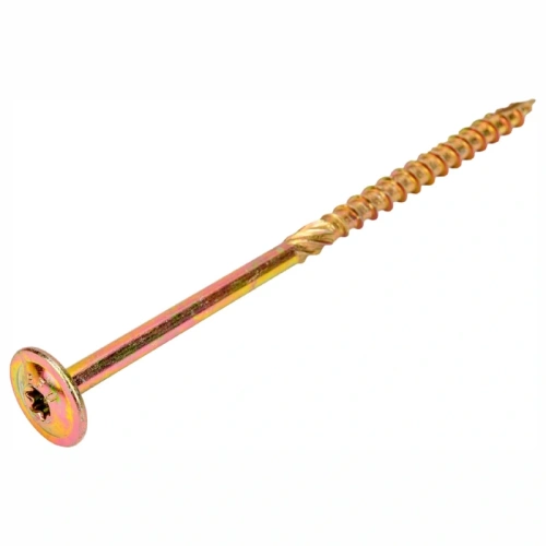 картинка Саморез по дереву тарельчатая голова 8*160мм Тorx40 желтый цинк от магазина Румлес