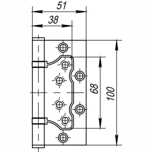 картинка Петля накладная Punto 500-2BB 100*2.5мм латунь от магазина Румлес