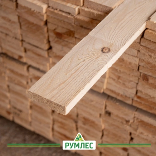 картинка Доска обрезная камерной сушки 25*100*6000мм ель/сосна 1-2 сорт дисковый распил (10-18%) от магазина Румлес