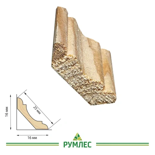 картинка Плинтус фигурный 25*2500мм сосна сорт Экстра от магазина Румлес