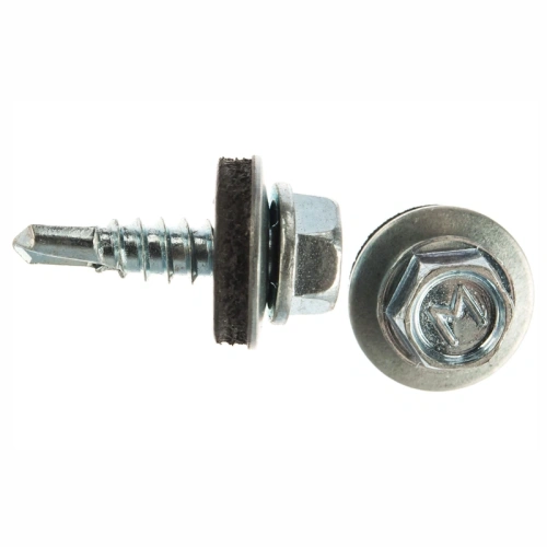 картинка Саморезы кровельные 5.5*19мм оцинкованные с шайбой и резиновой прокладкой от магазина Румлес