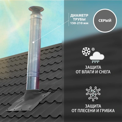 картинка Манжета кровельная профи №2 (203-280) силикон серая от магазина Румлес