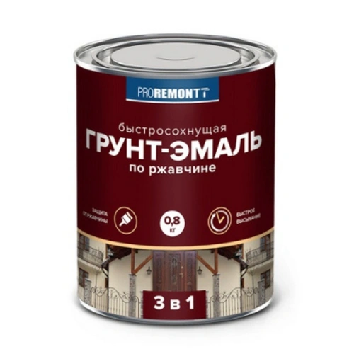 картинка Грунт-эмаль 3в1 черная Proremontt 0.8кг от магазина Румлес