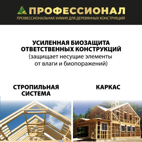 картинка Антисептик для каркасов ПРОФЕССИОНАЛ Frame Green концентрат 1:19, с зеленым контролем нанесения 5л от магазина Румлес