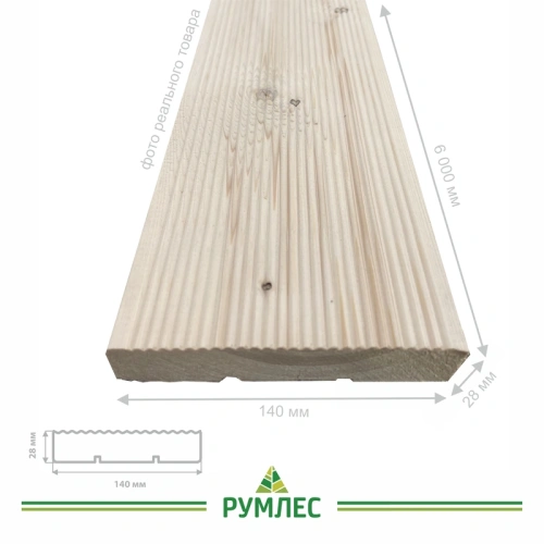 картинка Доска строганая камерной сушки 28*140*6000мм Вельвет сорт АВ ель/сосна от магазина Румлес