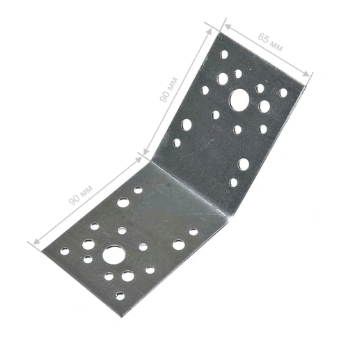 картинка Уголок крепежный 135° оцинкованный 90*90*65*2мм для стропильных соединений ГОСТ 14918-80 РОССИЯ от магазина Румлес