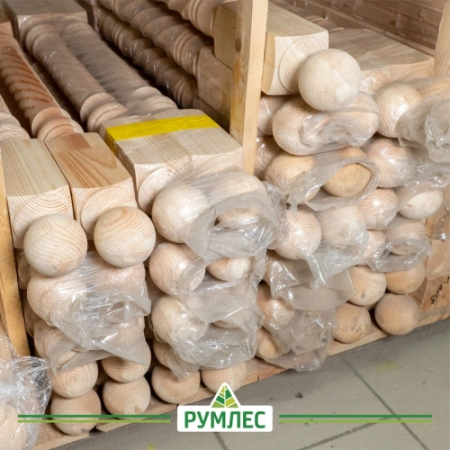 картинка Столб начальный 80*80*1200мм №11 Сосна сорт Экстра сращенный от магазина Румлес