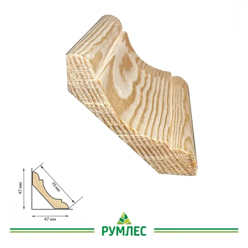 картинка Плинтус фигурный 70*3000мм сосна сорт Экстра от магазина Румлес